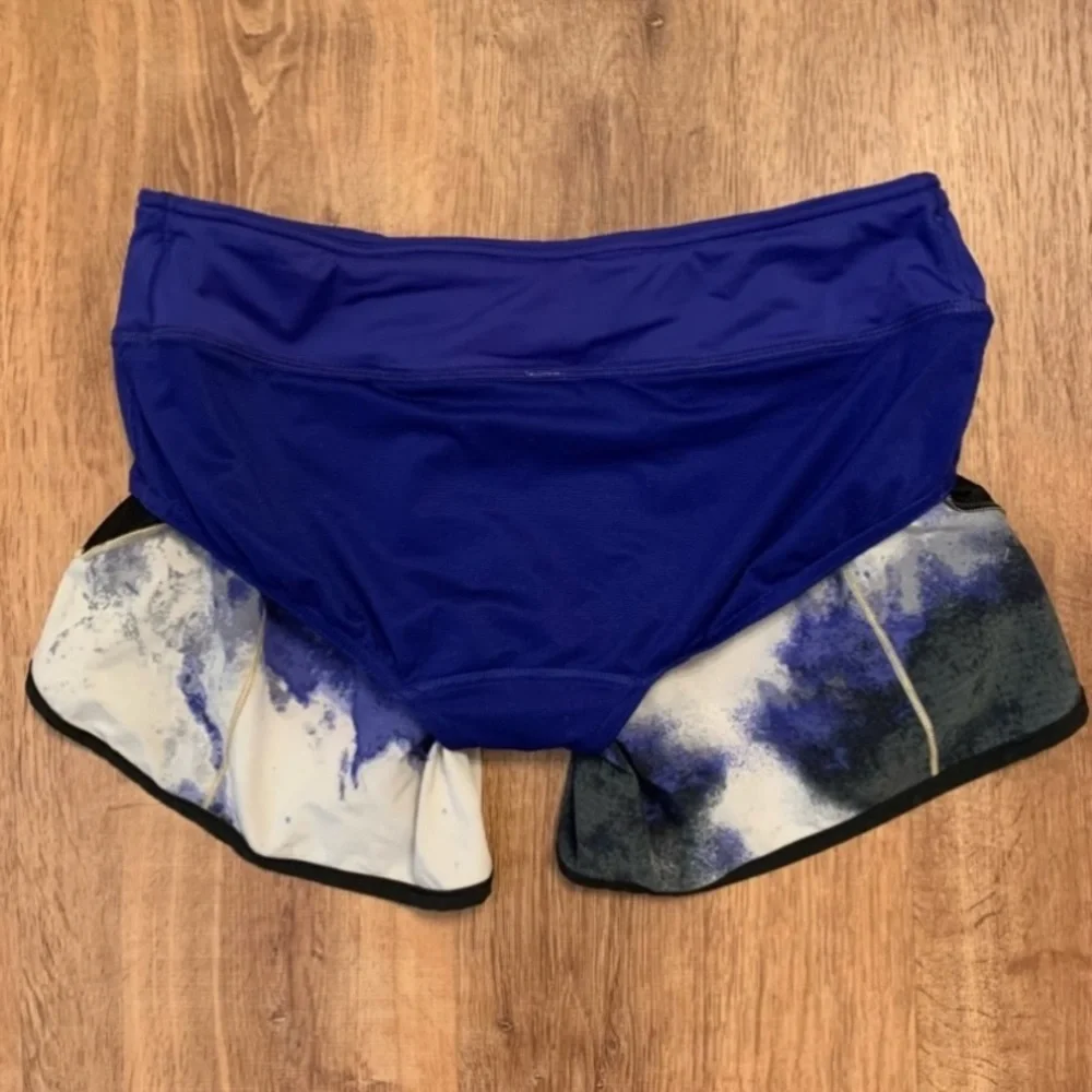 Lululemon Turbo Run Short 6 Milky Way Multi Print / Pigment Blue / Black Active